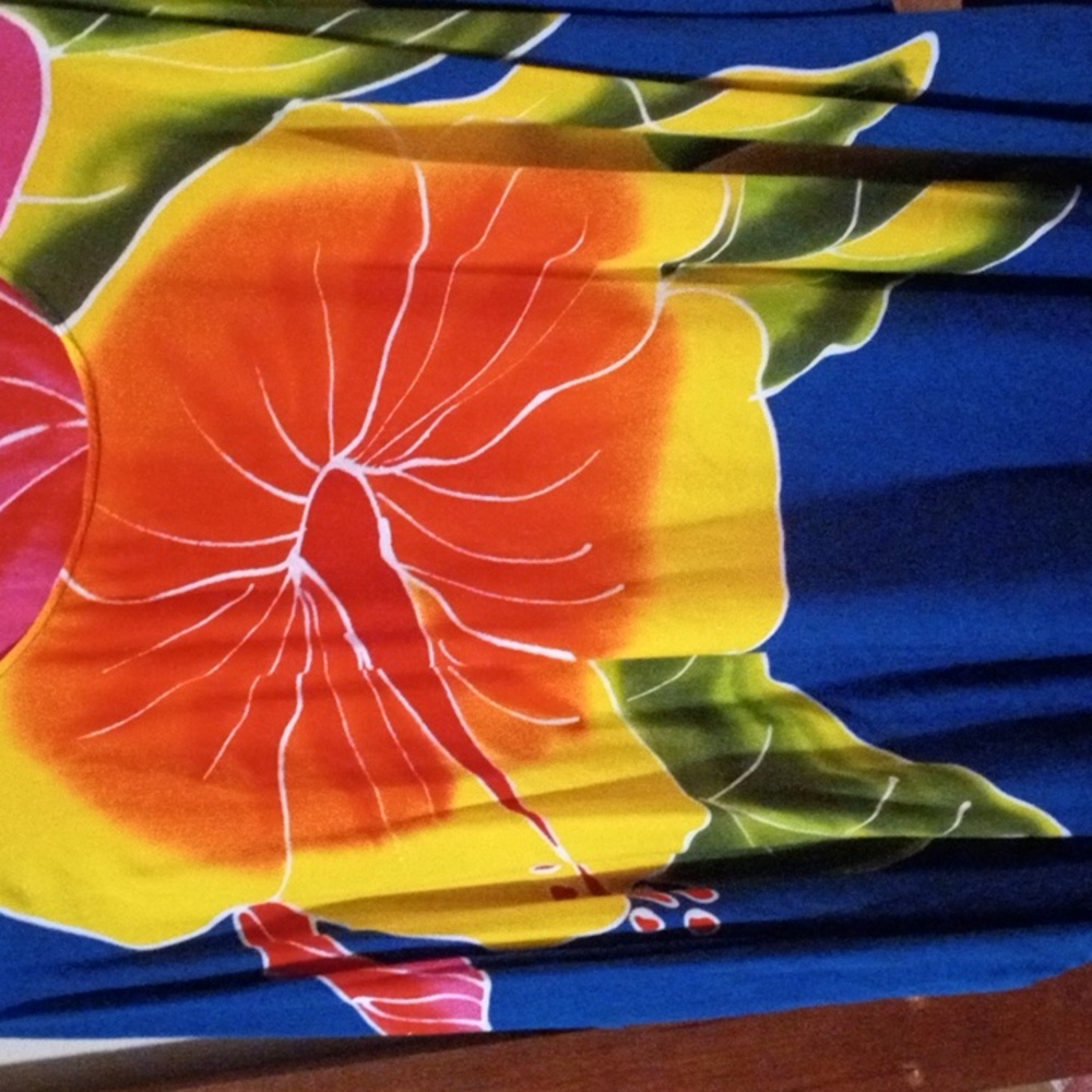 Hand Painted Rayon Kaftan, one sz fits most